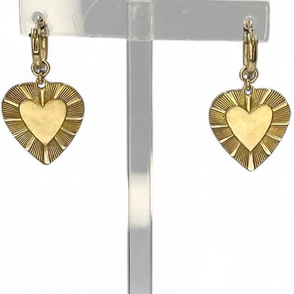 Brinker + Eliza The Best Is Yet To Come 24K Gold Plated Heart Sunburst Earrings